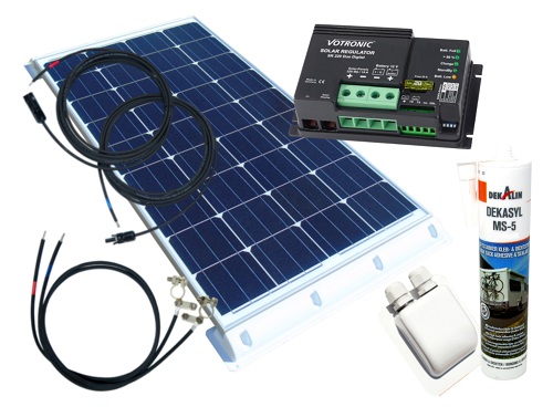 100 Watt Wohnmobil Solaranlage mit Votronic Laderegler, 12 Volt Set