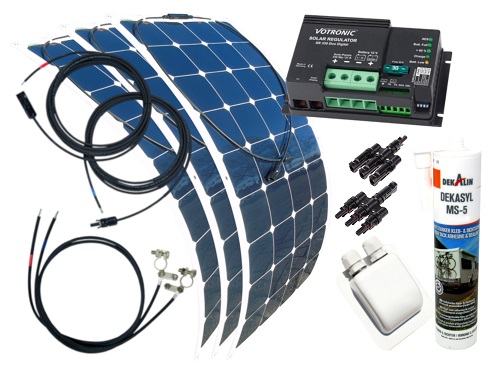 300 Watt Flexi Wohnmobil Solaranlage mit Votronic Laderegler
